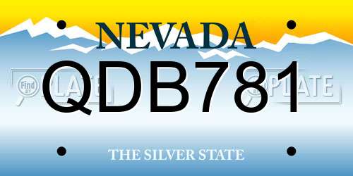 QDB781 Nevada License Plate