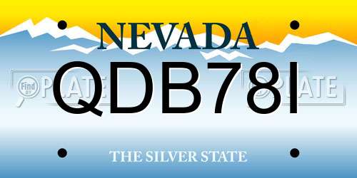 QDB78I Nevada License Plate