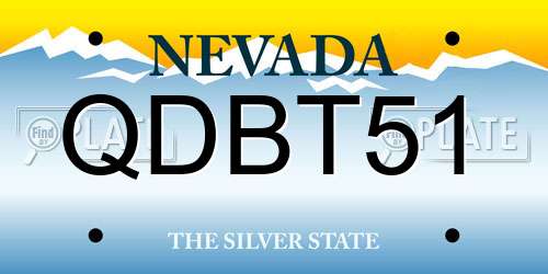 QDBT51 Nevada License Plate