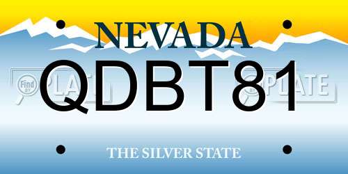 QDBT81 Nevada License Plate