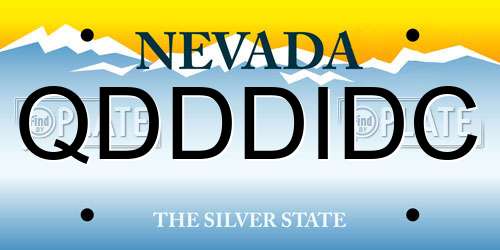 QDDDIDC Nevada License Plate