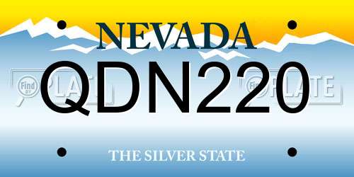 QDN220 Nevada License Plate