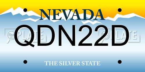 QDN22D Nevada License Plate