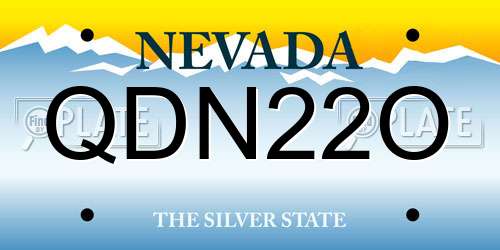 QDN22O Nevada License Plate