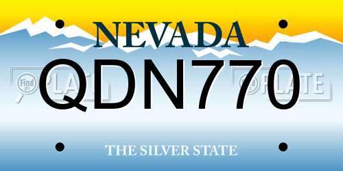 QDN770 Nevada License Plate