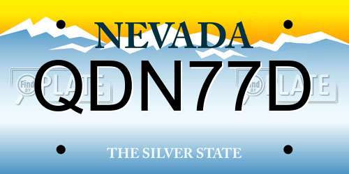 QDN77D Nevada License Plate
