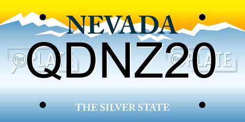 QDNZ20 Nevada License Plate