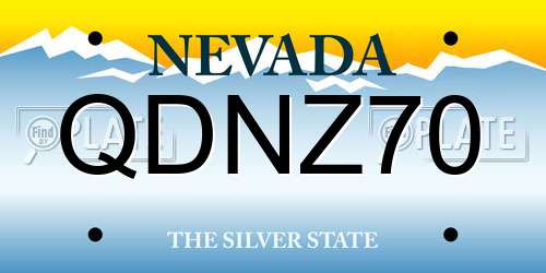 QDNZ70 Nevada License Plate