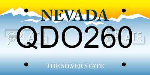 QDO260 Nevada License Plate