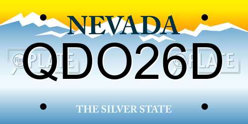 QDO26D Nevada License Plate