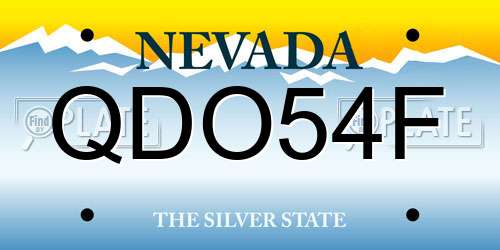 QDO54F Nevada License Plate