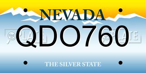 QDO760 Nevada License Plate
