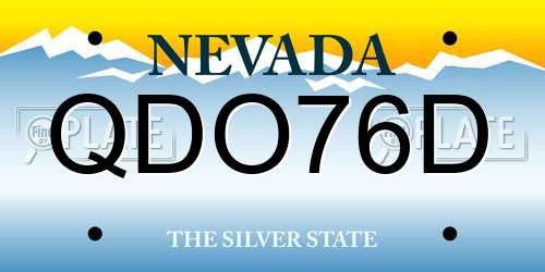 QDO76D Nevada License Plate
