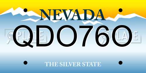 QDO76O Nevada License Plate