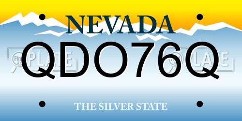 QDO76Q Nevada License Plate