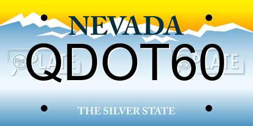 QDOT60 Nevada License Plate