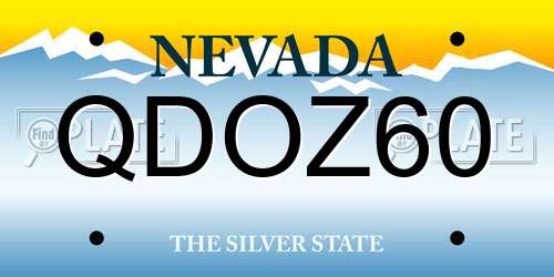 QDOZ60 Nevada License Plate