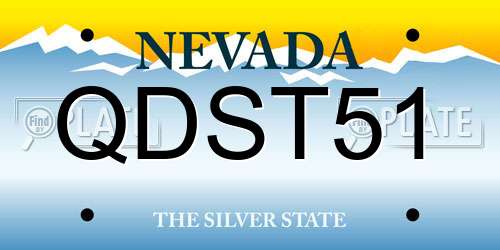 QDST51 Nevada License Plate
