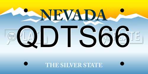 QDTS66 Nevada License Plate