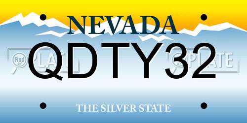 QDTY32 Nevada License Plate