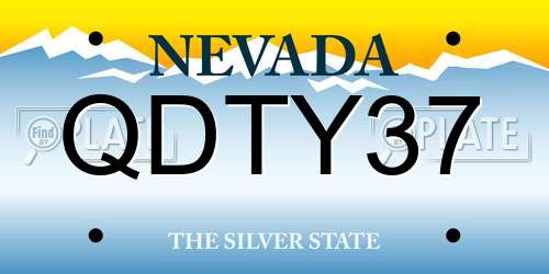 QDTY37 Nevada License Plate