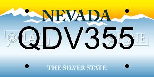QDV355 Nevada License Plate