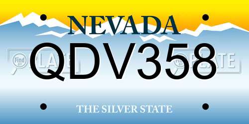 QDV358 Nevada License Plate