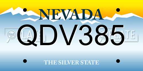 QDV385 Nevada License Plate