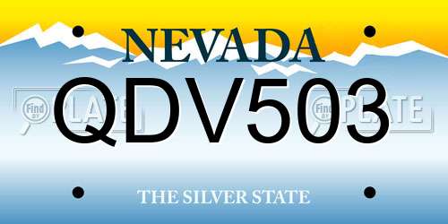 QDV503 Nevada License Plate