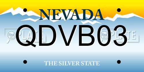 QDVB03 Nevada License Plate