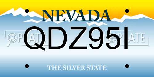 QDZ95I Nevada License Plate