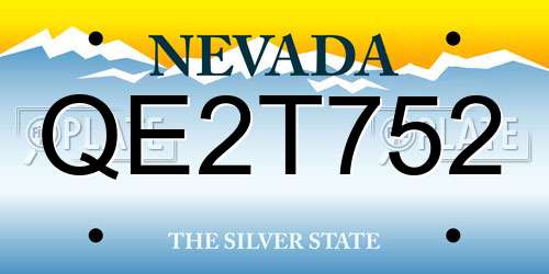 QE2T752 Nevada License Plate