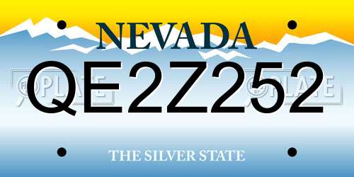 QE2Z252 Nevada License Plate