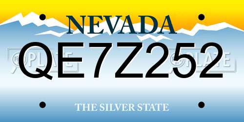 QE7Z252 Nevada License Plate