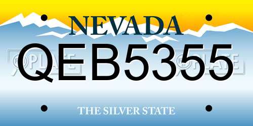 QEB5355 Nevada License Plate