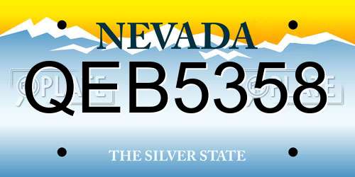 QEB5358 Nevada License Plate