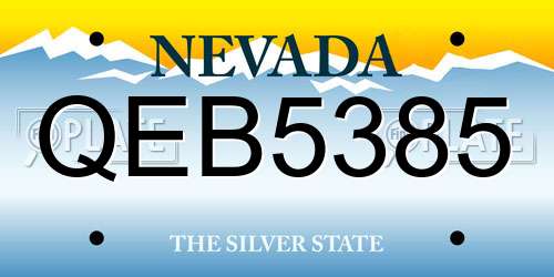 QEB5385 Nevada License Plate