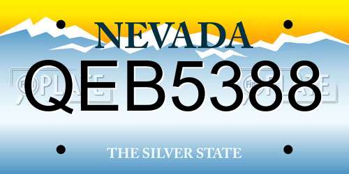 QEB5388 Nevada License Plate
