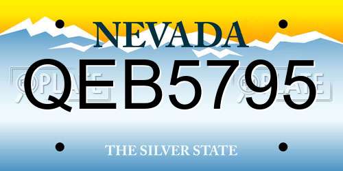 QEB5795 Nevada License Plate