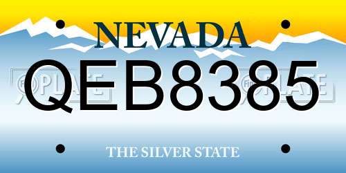 QEB8385 Nevada License Plate