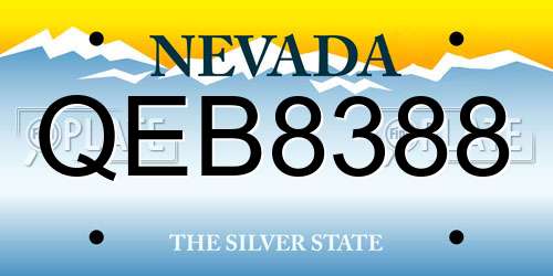 QEB8388 Nevada License Plate