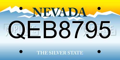 QEB8795 Nevada License Plate