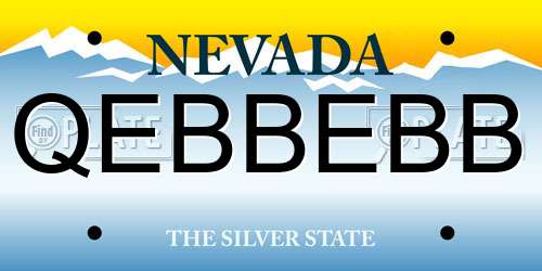 QEBBEBB Nevada License Plate