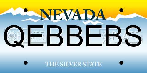 QEBBEBS Nevada License Plate