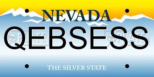 QEBSESS Nevada License Plate