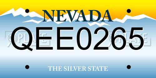 QEE0265 Nevada License Plate