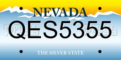 QES5355 Nevada License Plate