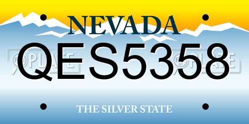 QES5358 Nevada License Plate