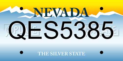 QES5385 Nevada License Plate
