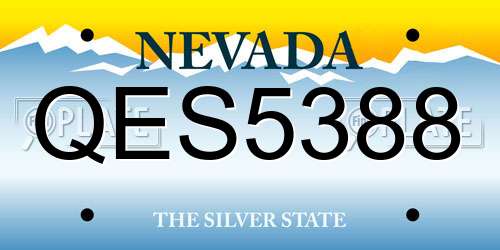 QES5388 Nevada License Plate